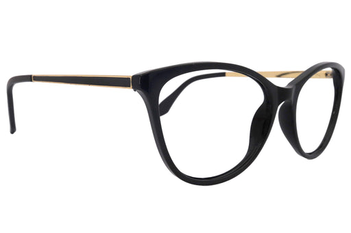 Catittude, (Premium) Reading Glasses, High-End Reader +1.00 to +4 Magnifying Eyeglass, Cat Eye (Black) Gold Metal temples. NY Fifth Avenue