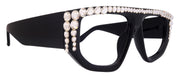 Goliath, Luxury Square Reading Glasses Black, Clear Genuine European Crystals, Hand Crystallized in USA, NY Fifth Avenue
