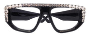 Goliath, Luxury Square Reading Glasses Black, Clear Genuine European Crystals, Hand Crystallized in USA, NY Fifth Avenue