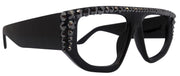 Goliath, Luxury Square Reading Glasses Black, Hematite Genuine European Crystals, Hand Crystallized in the USA, NY Fifth Avenue