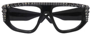 Goliath, Luxury Square Reading Glasses Black, Hematite Genuine European Crystals, Hand Crystallized in the USA, NY Fifth Avenue