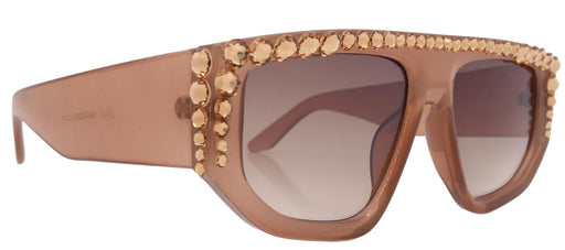Goliath, Luxury Square SUNGLASSES Beige, Light Colorado Genuine European Crystals, Hand Crystallized in USA, NY Fifth Avenue