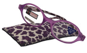 Premium Reading Glasses, High-End Readers (Purple w White) (Round) Magnifying Eyeglasses, Optical, NY Fifth Avenue