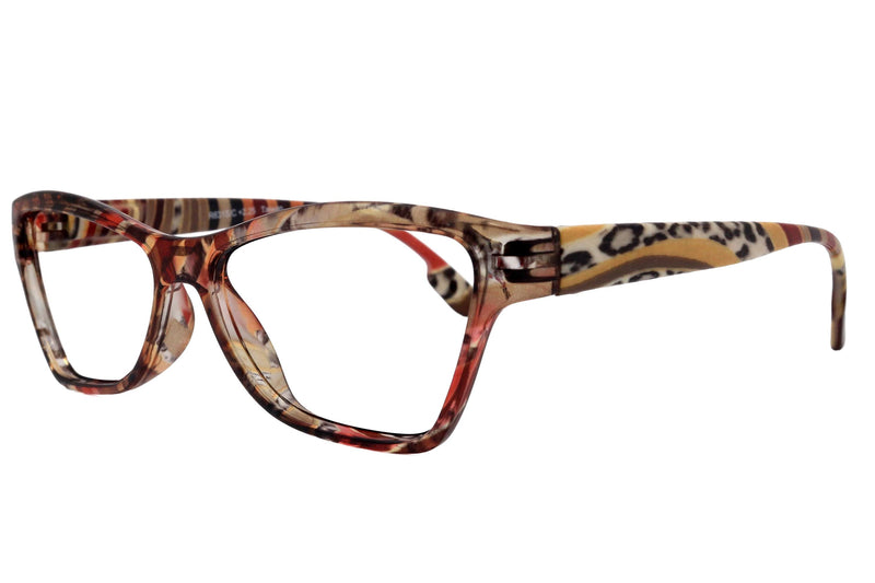 Avian, (Premium) Reading Glasses, High-End Reader +1.25 to +3 Magnifying Eyeglass, Cat Eye (Transparent) Leopard Pattern. NY Fifth Avenue