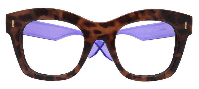 Montclair, Tortoiseshell (Purple) Oversized Reading Glasses for Women, Big Square High-End Magnifying Readers, by NY Fifth Avenue
