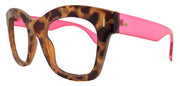 Montclair, Tortoiseshell (PINK) Oversized Reading Glasses for Women, Big Square High-End Magnifying Readers, by NY Fifth Avenue