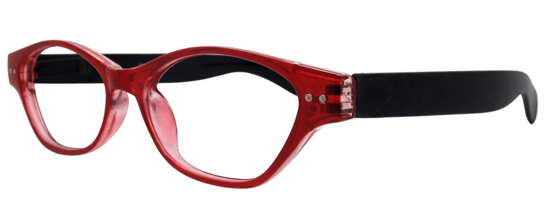Roselle, Premium Reading Glasses, High-End Readers +1.25 + 5.00 Magnifying, Cat Eye optical Frame, Red, NY Fifth Avenue