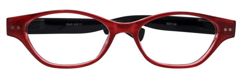 Roselle, Premium Reading Glasses, High-End Readers +1.25 + 5.00 Magnifying, Cat Eye optical Frame, Red, NY Fifth Avenue
