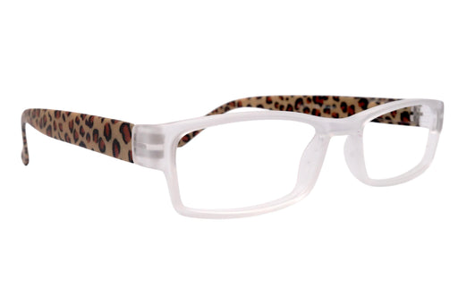 Xena, (Premium) Reading Glasses, Square Readers Clear Frosted +1.25.. +6 High / Strong Magnifying Eyeglasses (Brown Leopard) NY Fifth Avenue