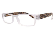 Xena, (Premium) Reading Glasses, Square Readers Clear Frosted +1.25.. +6 High / Strong Magnifying Eyeglasses (Brown Leopard) NY Fifth Avenue