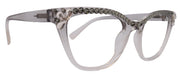Vivienne, Bling Reading Glasses for Women, Handmade W Black Diamond Genuine European Crystals, transparent Gray/Clear Frame. NY Fifth Avenue