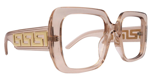 Preston Oversized Beige Reading Glasses – Large Square Frame with Scratch Resistant CR39 Lenses