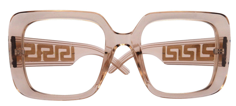 Preston Oversized Beige Reading Glasses – Large Square Frame with Scratch Resistant CR39 Lenses