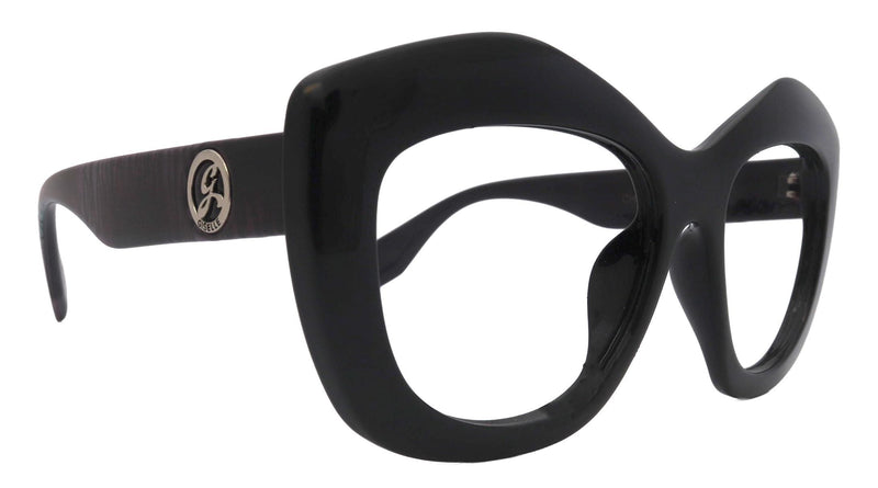 Sedona Black & Purple Stripe Women's Reading Glasses – Oversized Square Frame with Scratch Resistant CR39 Lenses