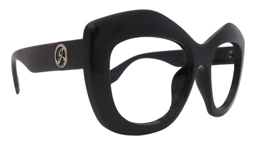 Sedona Black & Purple Stripe Women's Reading Glasses – Oversized Square Frame with Scratch Resistant CR39 Lenses