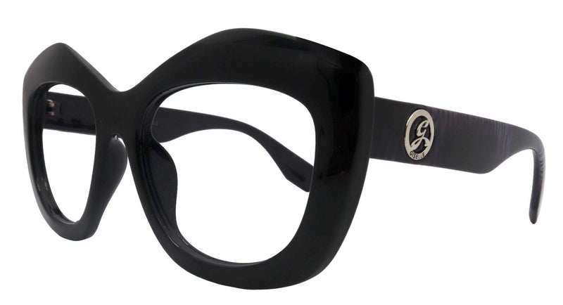 Sedona Black & Purple Stripe Women's Reading Glasses – Oversized Square Frame with Scratch Resistant CR39 Lenses