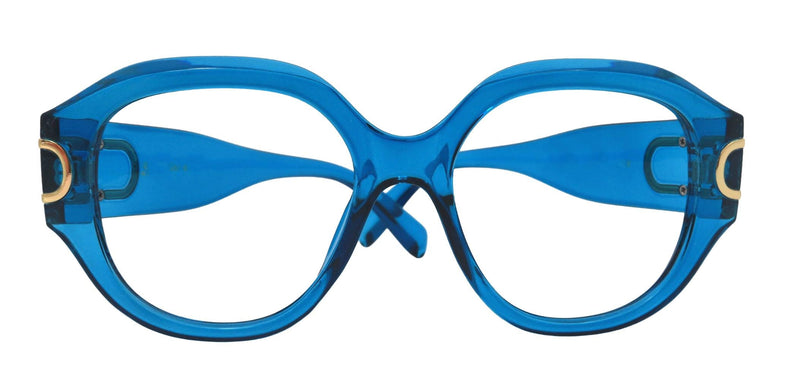 Scarlett, Blue Large Oversized Reading Glasses, Women Readers, High End Reading Magnifying eyeglasses, Big Square optical Frames