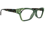 Avian, (Bling) Women Reading Glasses w (Peridot) Genuine European Crystals, Magnifying Cat Eye (Green) NY Fifth Avenue
