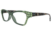 Avian, (Bling) Women Reading Glasses w (Peridot) Genuine European Crystals, Magnifying Cat Eye (Green) NY Fifth Avenue