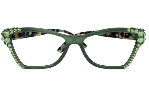Avian, (Bling) Women Reading Glasses w (Peridot) Genuine European Crystals, Magnifying Cat Eye (Green) NY Fifth Avenue