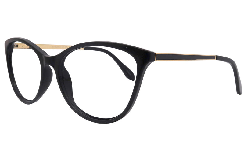 Catittude, (Premium) Reading Glasses, High-End Reader +1.00 to +4 Magnifying Eyeglass, Cat Eye (Black) Gold Metal temples. NY Fifth Avenue