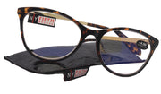 Catittude, (Premium) Reading Glasses, +1.00 to 6.00 Magnifying Eyeglass, CatEye (Tortoiseshell) W Gold Metal temples. NY Fifth Avenue