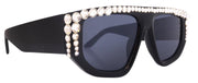 Goliath, Luxury Square SUNGLASSES Black, Clear Genuine European Crystals, Hand Crystallized in USA, NY Fifth Avenue