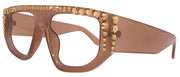 Goliath, Luxury Square Reading Glasses Beige, Light Colorado Genuine European Crystals, Hand Crystallized in the USA, NY Fifth Avenue