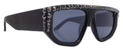 Goliath, Luxury Square SUNGLASSES Black, Hematite Genuine European Crystals, Hand Crystallized in USA, NY Fifth Avenue