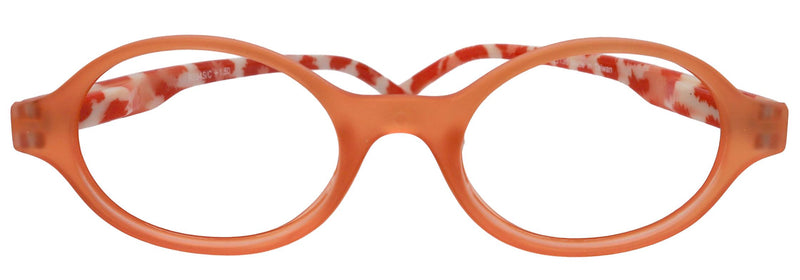 Premium Reading Glasses, High-End Readers (Orange w White) (Round) Magnifying Eyeglasses, Optical, NY Fifth Avenue