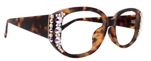 Petunia Bling Reading Glasses, AB (Brown), Medium Frame, High End Readers, Bifocal, Sun readers, Trendy Style, NY Fifth Avenue
