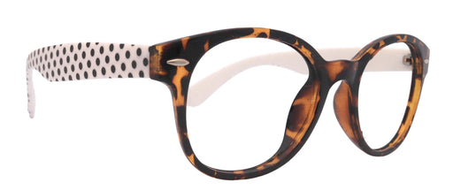 Retro Dots, Premium Round Vintage Reading Glasses – Tortoise Frame with White N Black Dot Temples 1.00 to 4.00| NY Fifth Avenue