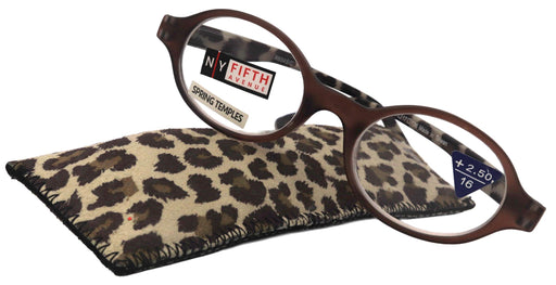 Brookdale, Premium Reading Glasses, High-End Readers (Brown) (Round) Magnifying Eyeglasses, Optical, NY Fifth Avenue