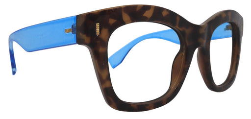 Montclair, Tortoiseshell (Blue) Oversized Reading Glasses for Women, Big Square High-End Magnifying Readers, by NY Fifth Avenue