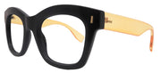 Montclair, Black (Yellow) Oversized Reading Glasses for Women, Big Square High-End Magnifying Readers, by NY Fifth Avenue