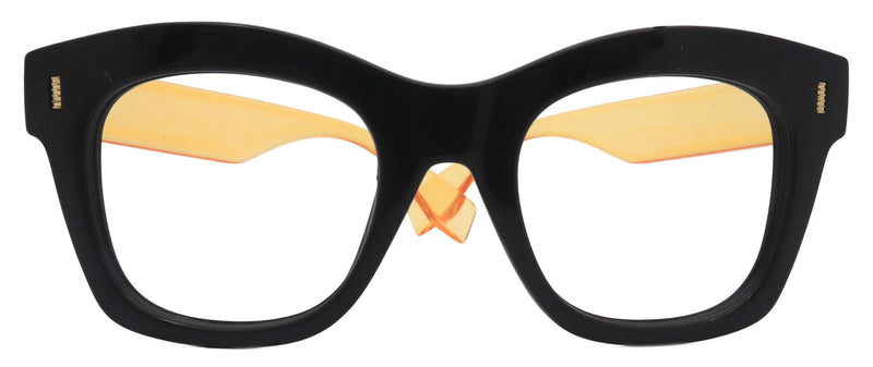Montclair, Black (Yellow) Oversized Reading Glasses for Women, Big Square High-End Magnifying Readers, by NY Fifth Avenue