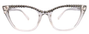 Vivienne, Bling Reading Glasses for Women, Handmade W Black Diamond Genuine European Crystals, transparent Gray/Clear Frame. NY Fifth Avenue