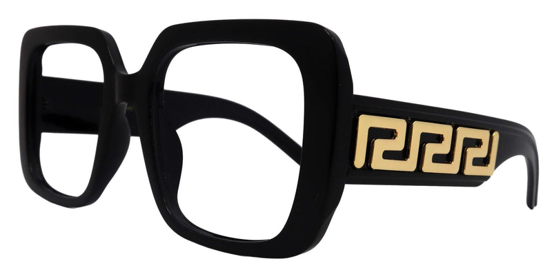 Preston Oversized Black Reading Glasses – Large Square Frame with Scratch Resistant CR39 Lenses