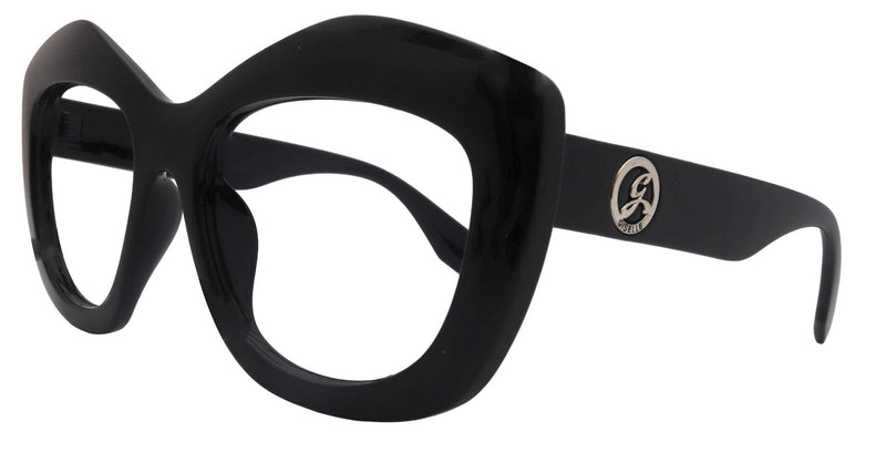 Sedona Oversized Black Reading Glasses – Large Square Frame with Scratch Resistant CR39 Lenses