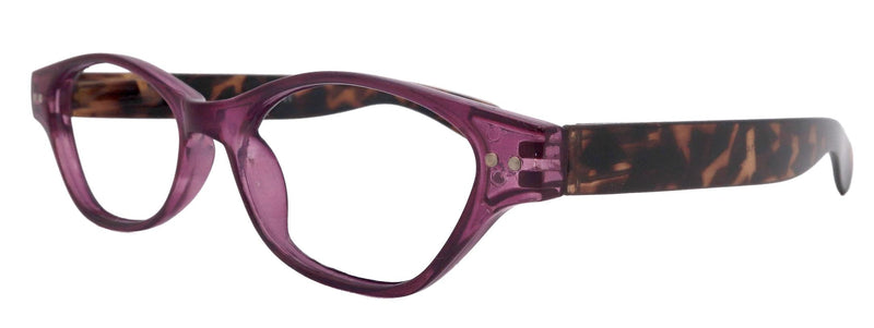 Roselle, Premium Reading Glasses, High-End Readers +1.25 + 5.00 Magnifying, Cat Eye optical Frame, Purple, by NY Fifth Avenue