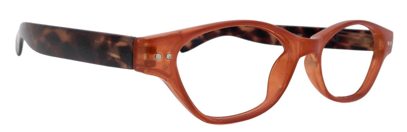 Roselle, Premium Reading Glasses, High-End Readers +1.25 + 5.00 Magnifying, Cat Eye optical Frame, Orange, by NY Fifth Avenue