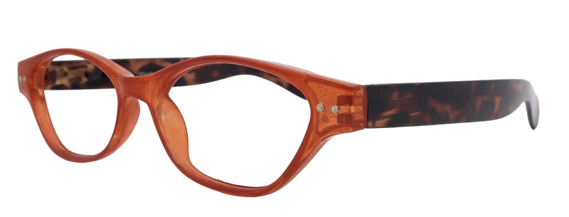 Roselle, Premium Reading Glasses, High-End Readers +1.25 + 5.00 Magnifying, Cat Eye optical Frame, Orange, by NY Fifth Avenue