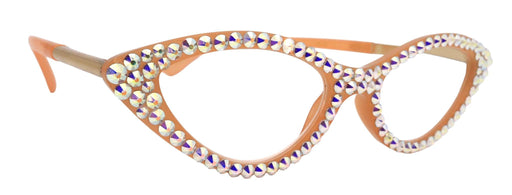 Roselyn, Bling Reading Glasses, AB Genuine European Crystals +1 To 4 Cat Eye. Metal Temple. (Yellow) Optical Frames NY Fifth Avenue.