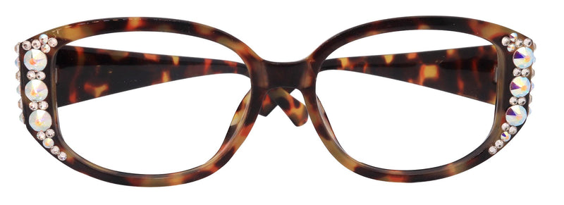 Petunia Bling Reading Glasses, AB (Brown), Medium Frame, High End Readers, Bifocal, Sun readers, Trendy Style, NY Fifth Avenue