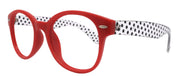Retro Dots, Premium Round Vintage Reading Glasses – Red Frame with Transparent Dot Temples 1.00 to 4.00| NY Fifth Avenue