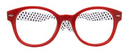Retro Dots, Premium Round Vintage Reading Glasses – Red Frame with Transparent Dot Temples 1.00 to 4.00| NY Fifth Avenue
