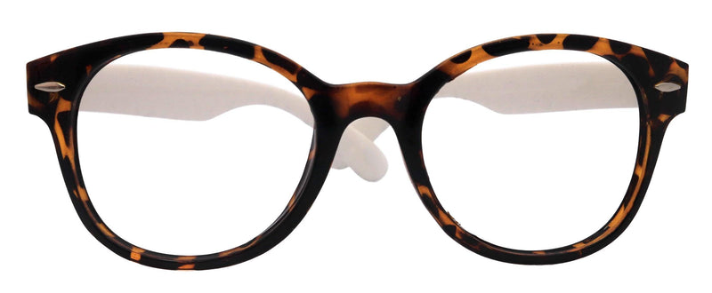Retro Dots, Premium Round Vintage Reading Glasses – Tortoise Frame with White N Black Dot Temples 1.00 to 4.00| NY Fifth Avenue