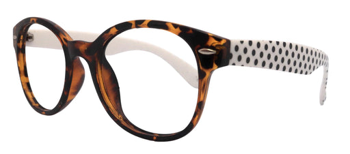 Retro Dots, Premium Round Vintage Reading Glasses – Tortoise Frame with White N Black Dot Temples 1.00 to 4.00| NY Fifth Avenue