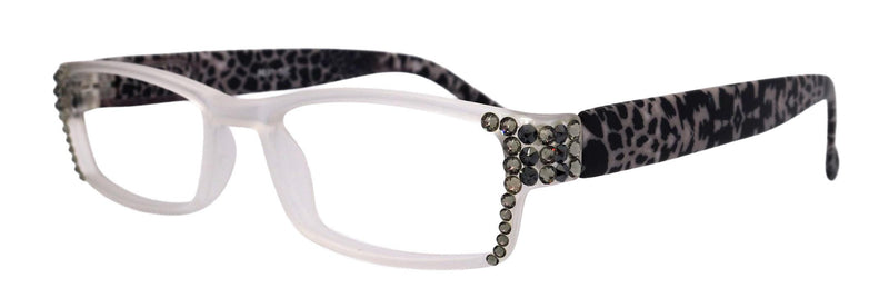 Xena, (Bling) Women Reading Glasses W (Black Diamond, Hematite) Genuine European Crystals (Frosted Clear, Black ) NY Fifth Avenue