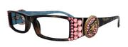 The Medallion, (Bling) Reading Glasses for Women W (Ligth Rose) Genuine European Crystals Western Concho NY Fifth Avenue